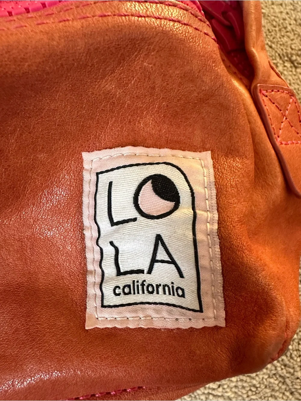Women's Small Pink Leather Backpack